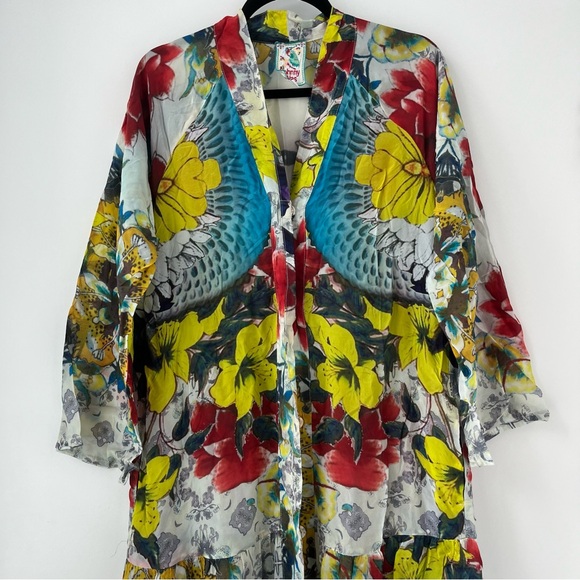 NWOT RARE Johnny Was Kimono Maxi Dress Cover up S - Picture 2 of 16